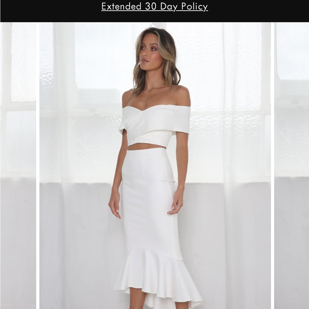 Beautiful white two-piece set, brand new with tags, never worn.
